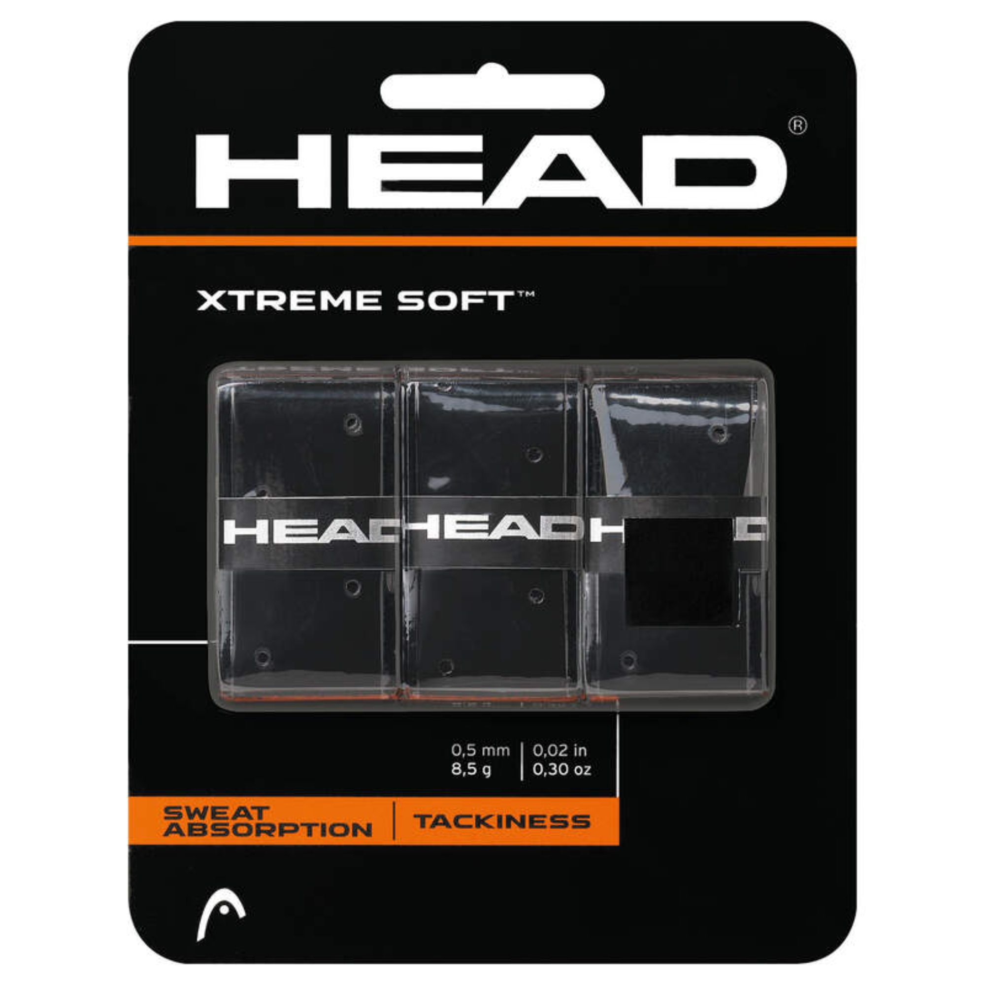 HEAD Xtreme Soft Overwrap (0.5mm) (Black) · 3 pack