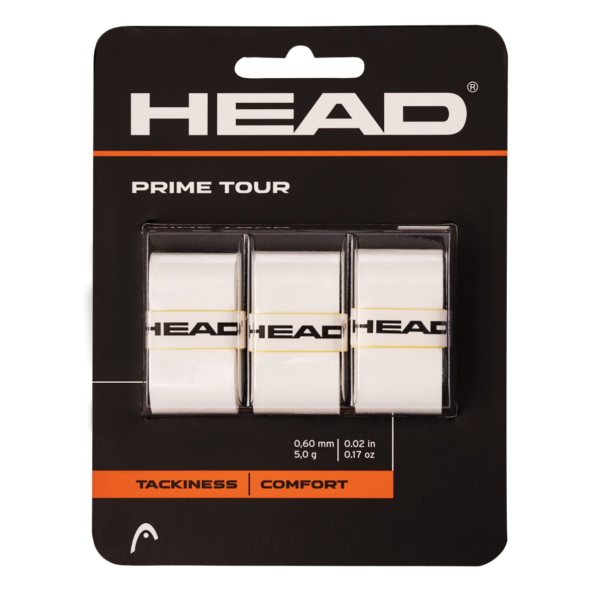 HEAD Prime Tour Overwrap (5.5mm) (White) · 3 pack