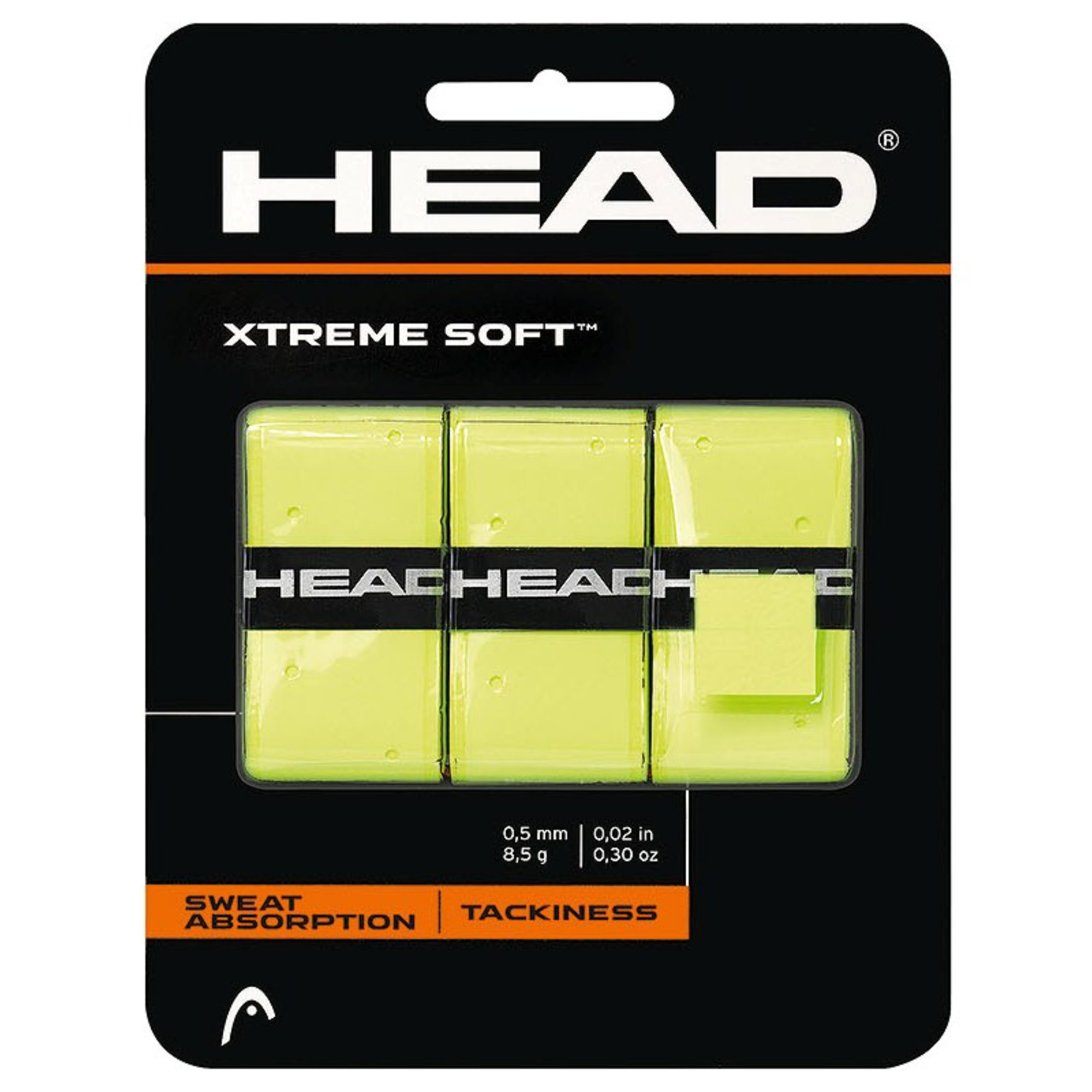 HEAD Xtreme Soft Overwrap (0.5mm) (Yellow) · 3 pack