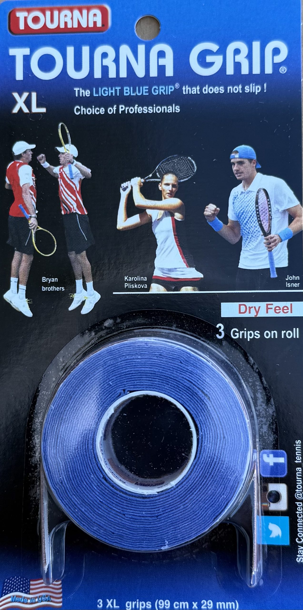 Tournagrip Original Blue Pack Of 3 XL Grips