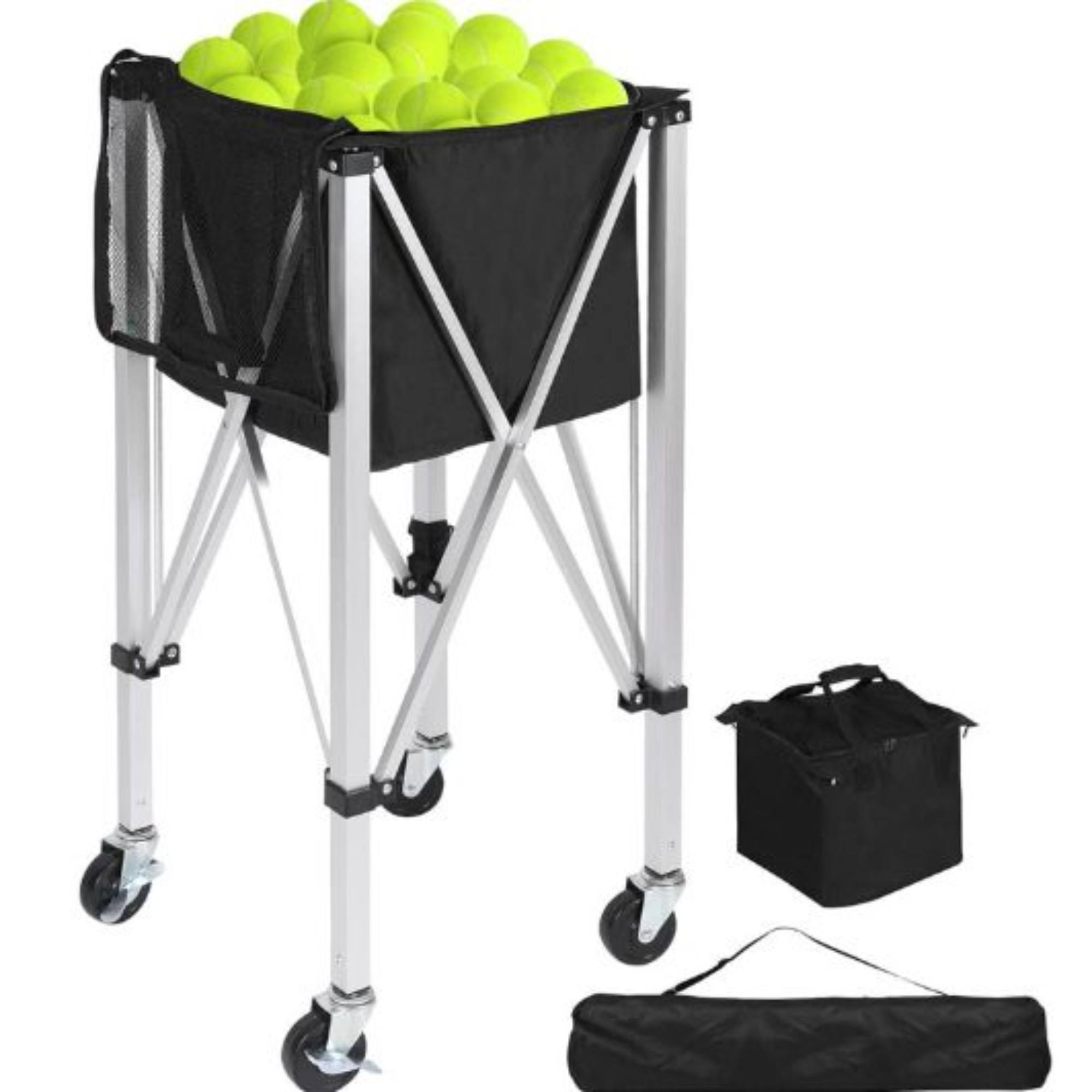 Folding Ball Trolley With Removable Bag And Zip Pockets Holds 150 Balls