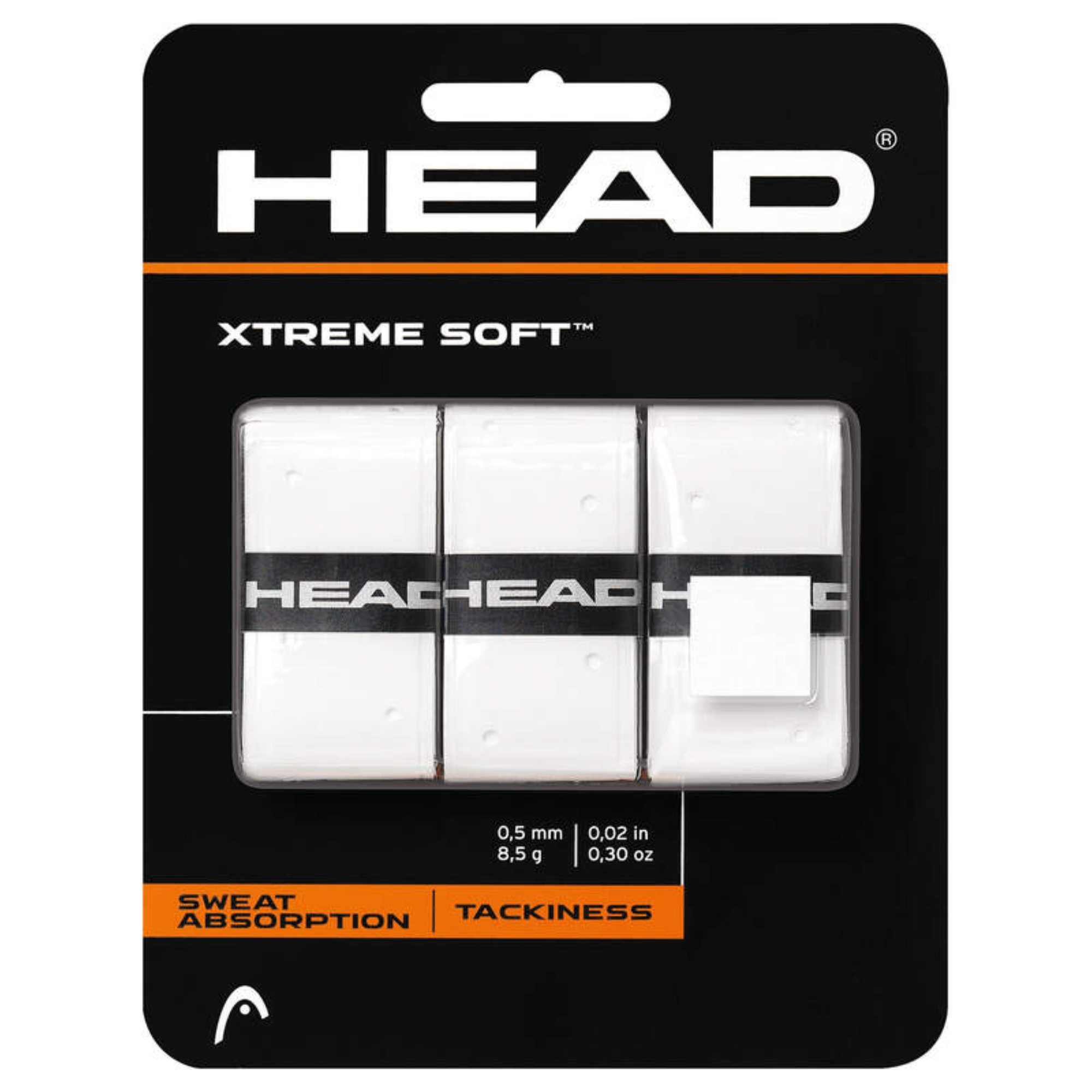 HEAD Xtreme Soft Overwrap (0.5mm) (White) · 3 pack