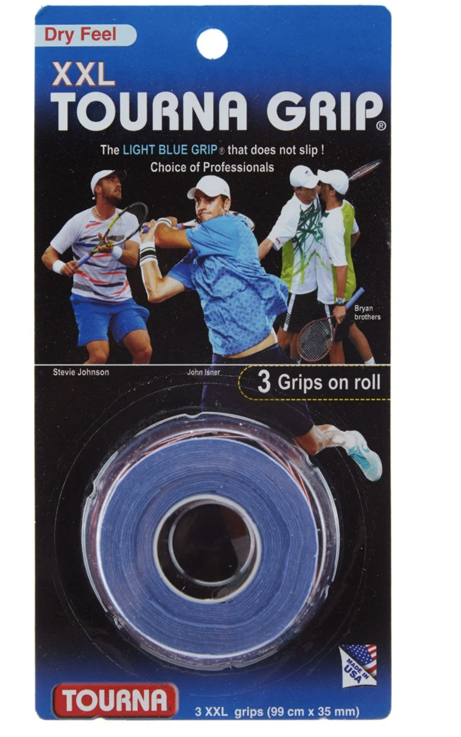 Tourna Mega Tac Blue Overgrips — 3 Pack